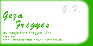 geza frigyes business card