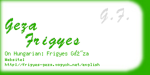 geza frigyes business card